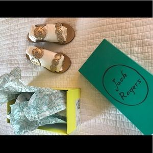 Jack Rogers Platinum Lauren Sandals in Size 7